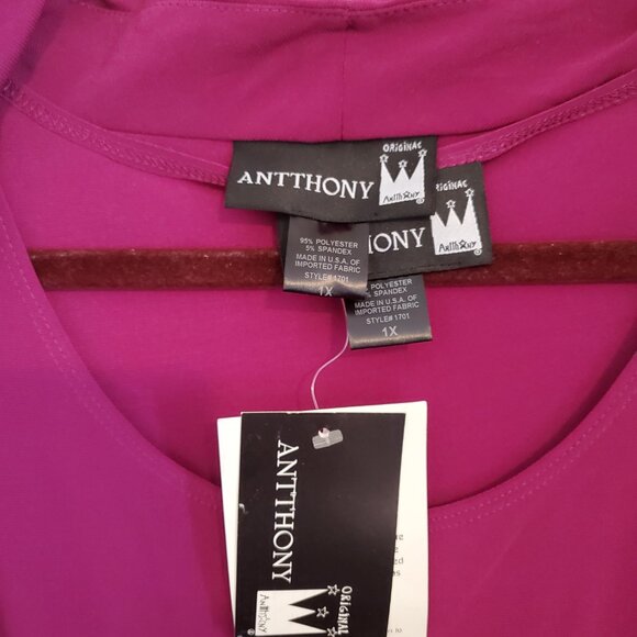Antthony Original Women 2 piece top, Fushia, 1X - Picture 7 of 13